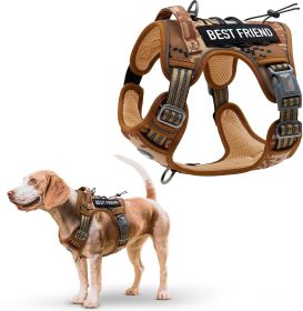 Tactical Dog Harness with Handle, Medium. Desert Camouflage 900D Nylon Tactical Dog Vest Harness. No Pull Breathable Dog Tactical Harness with Adjusta