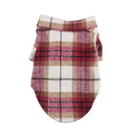 Flannel Dog Shirt (Color: Red and White Plaid, size: X-Large)